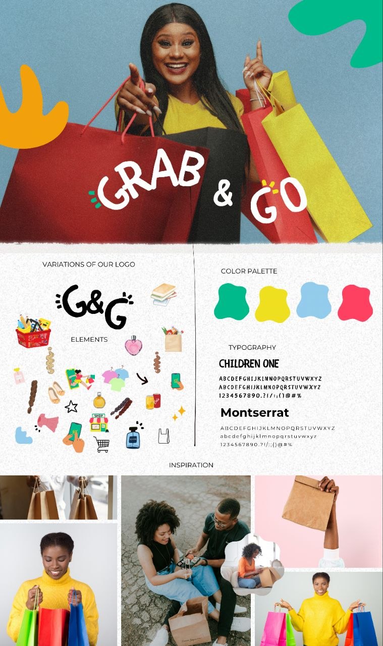 Grab & Go brand guideline board