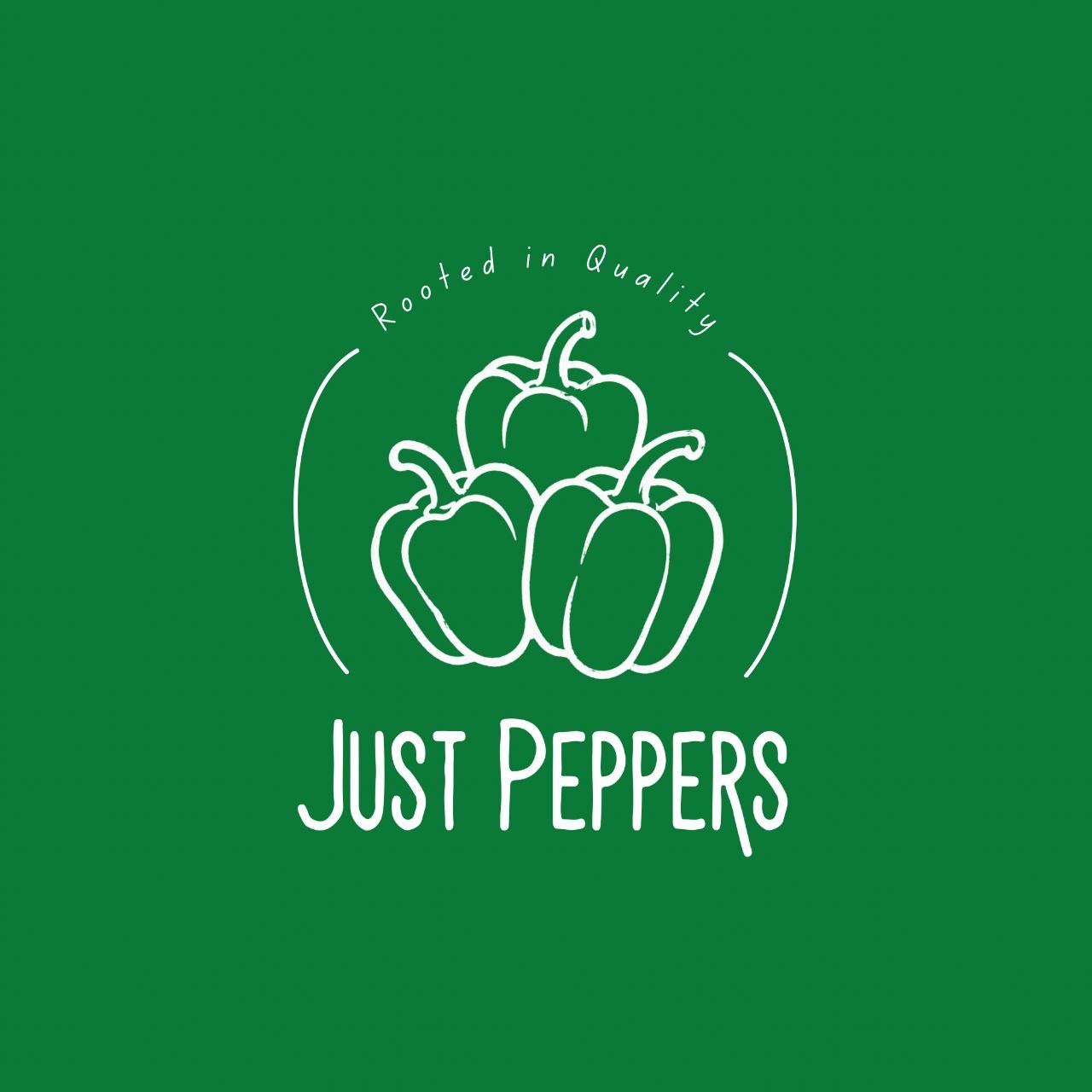 Just Peppers logo, dark background